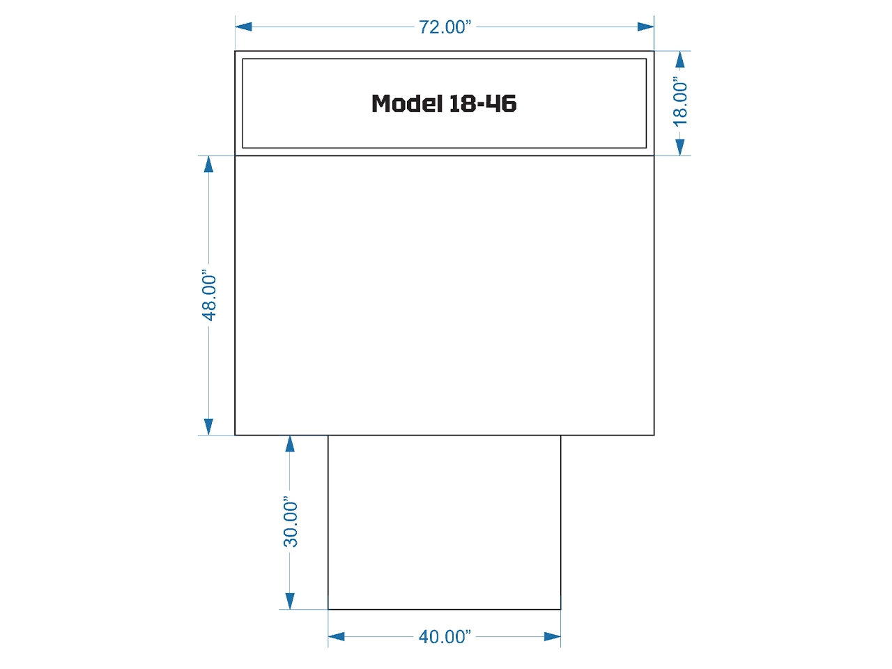 Model 18-46 full-color LED monument sign — dimensional schematic