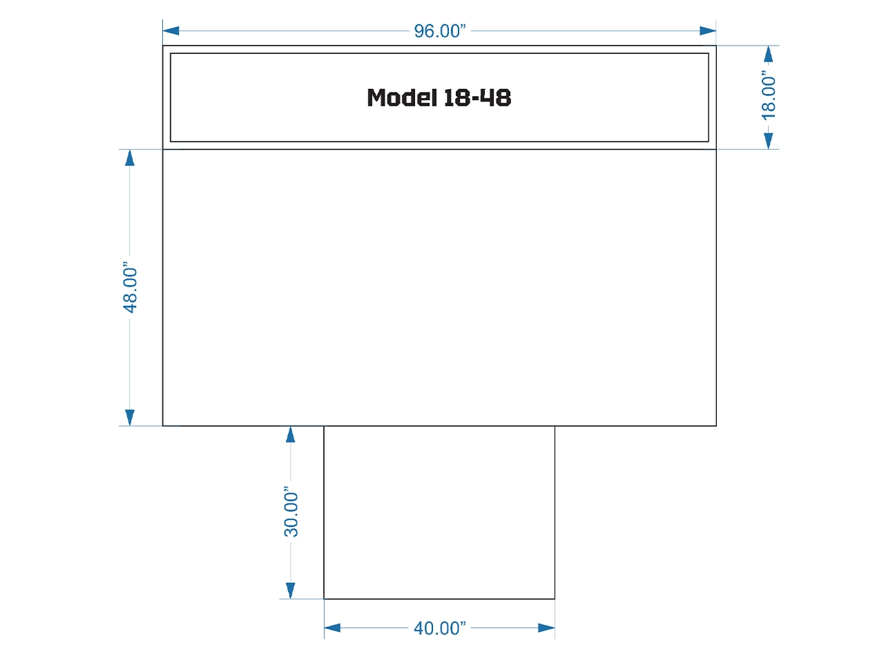 Model 18-48 Plus full-color LED monument sign — dimensional schematic